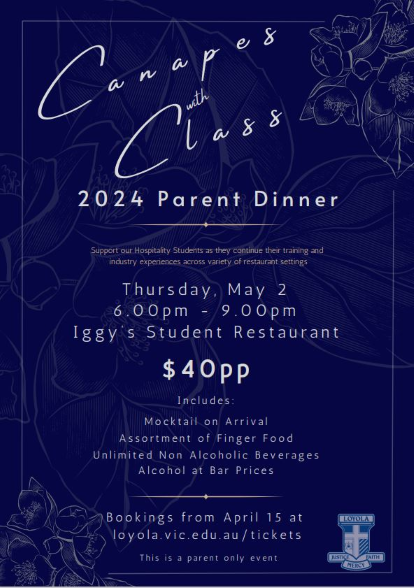 Ignatian 2024: Edition #5 Community Engagement Canapes with Class flyer