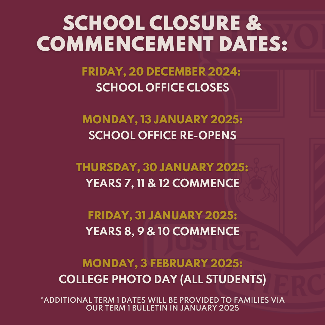 School Closure & Commencement: 2024-25