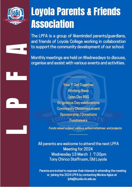 Ignatian 2024: Edition #3 Community News - LPFA General Flyer